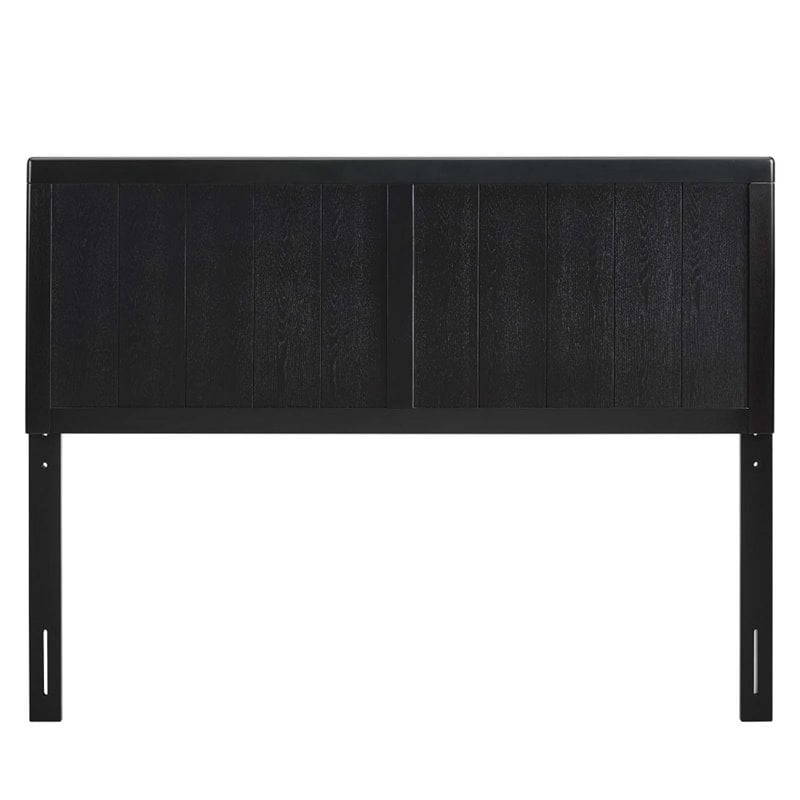 Pemberly Row Queen Modern Rubberwood and MDF Headboard in Black