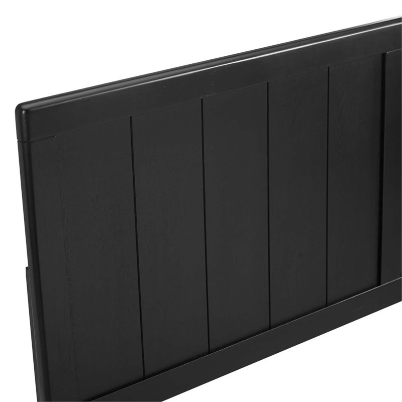 Pemberly Row King Modern Rubberwood and MDF Headboard in Black
