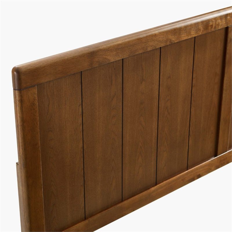 Pemberly Row King Modern Rubberwood and MDF Headboard in Walnut