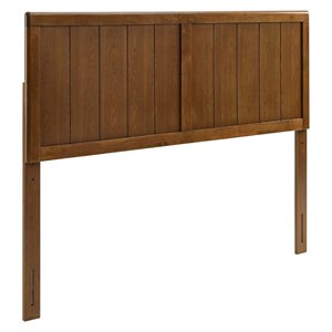 Pemberly Row King Modern Rubberwood and MDF Headboard in Walnut