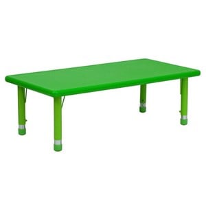 Pemberly Row 48&quot x 24&quot Height Adjustable Plastic Activity Table in Green