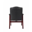 Pemberly Row Traditional Faux Leather Tufted Guest Chair in Black