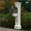 Pemberly Row Weatherproof Traditional Plastic Mail Post in White