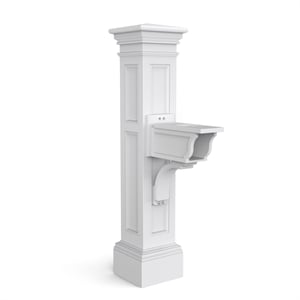 Pemberly Row Weatherproof Traditional Plastic Mail Post in White