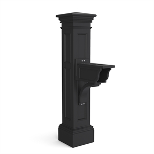 Pemberly Row Weatherproof Traditional Plastic Mail Post in Black