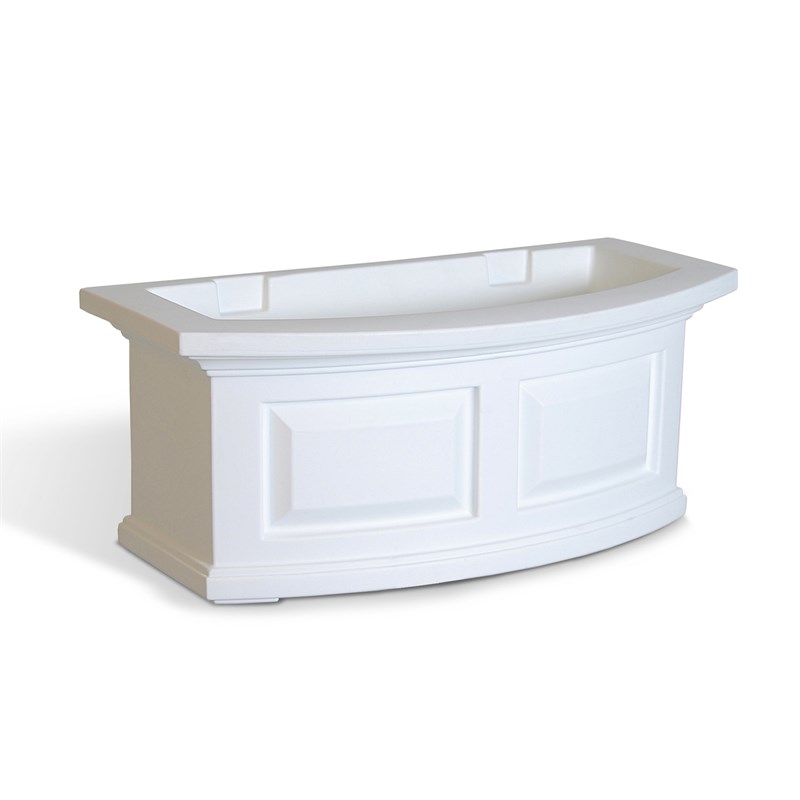 Pemberly Row 2ft Weatherproof Traditional Plastic Window Box in White