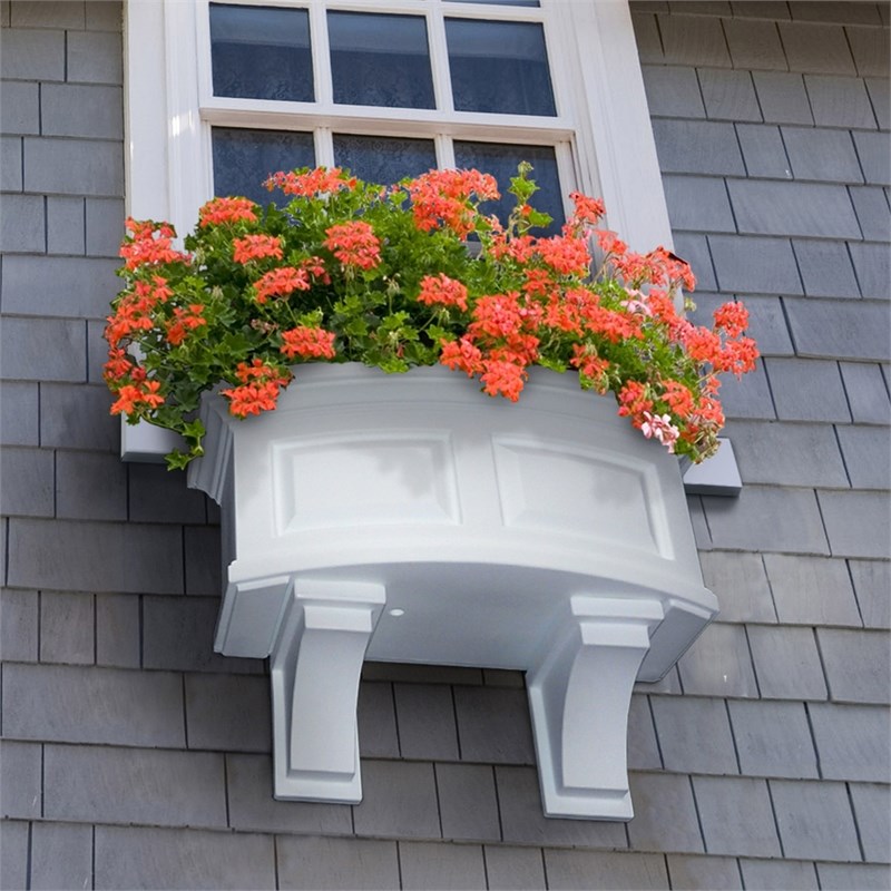 Pemberly Row 2ft Weatherproof Traditional Plastic Window Box in White