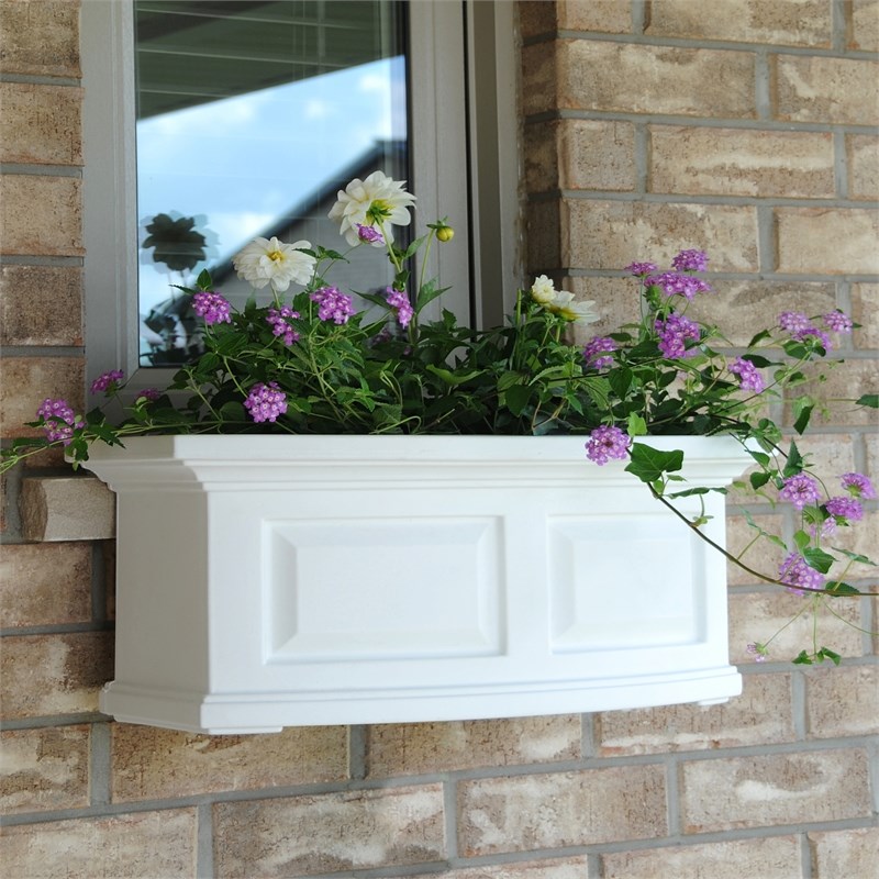 Pemberly Row 2ft Weatherproof Traditional Plastic Window Box in White