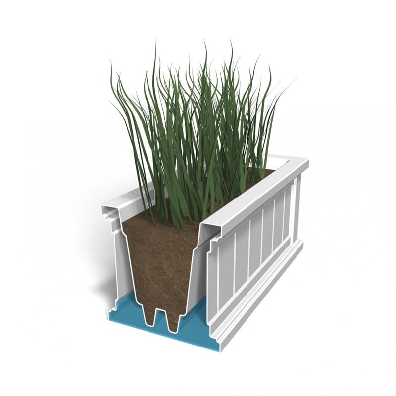 Pemberly Row 4ft Weatherproof Coastal Plastic Window Box in Black