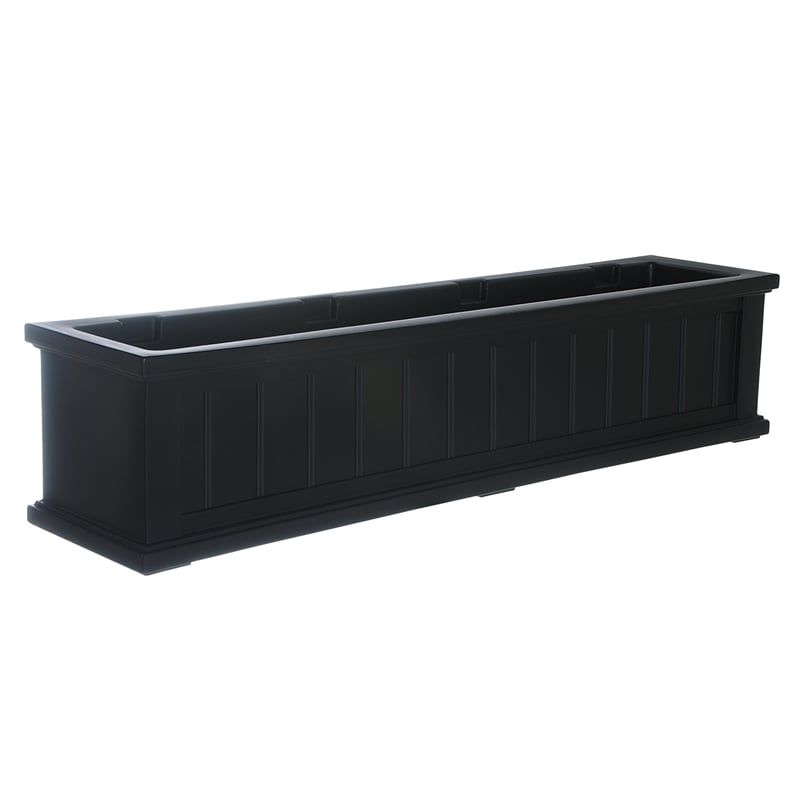 Pemberly Row 4ft Weatherproof Coastal Plastic Window Box in Black