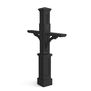 Pemberly Row Contemporary Double Traditional Plastic Mail Post in Black