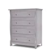 Pemberly Row Contemporary 4 Drawer Dresser in Weathered Gray