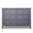 Pemberly Row Contemporary Wood Double Dresser in Gray Finish