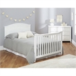 Pemberly Row Contemporary Wood Round Top Panel Crib in Gray Finish