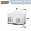 Pemberly Row Contemporary Wood Round Top Panel Crib in Gray Finish