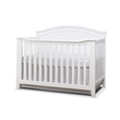 Pemberly Row Contemporary Wood Round Top Panel Crib in Gray Finish