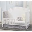 Pemberly Row Contemporary Wood Round Top Panel Crib in White