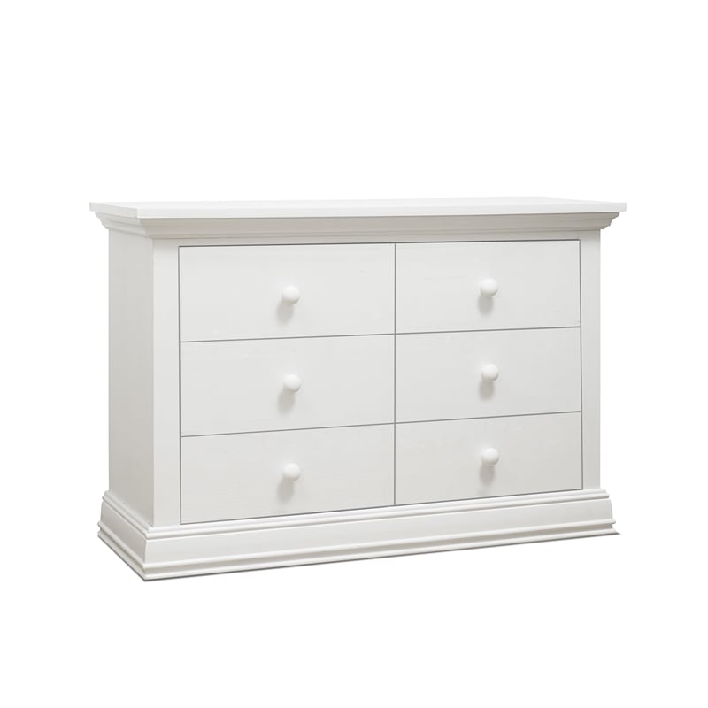 Pemberly Row Contemporary Wood Double Dresser in White Finish