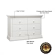 Pemberly Row Contemporary Wood Double Dresser in White Finish