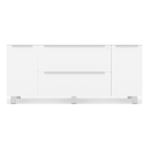Pemberly Row Contemporary Credenza with 2 Drawers and 2 Doors in White