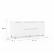 Pemberly Row Contemporary Credenza with 2 Drawers and 2 Doors in White
