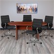 Pemberly Row 5 Piece Wooden Oval Conference Table Set in Cherry and Black