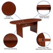 Pemberly Row 5 Piece Wooden Oval Conference Table Set in Cherry and Black
