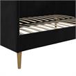 Pemberly Row Mid Century Upholstered Daybed Full Size in Black Velvet