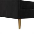 Pemberly Row Mid Century Upholstered Daybed Full Size in Black Velvet