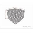 Pemberly Row Contemporary Square Woven Pouf in Black and White