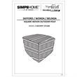 Pemberly Row Contemporary Square Woven Pouf in Black and White