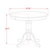 Pemberly Row Antique Round Acacia Wood Dining Table in Oak/White