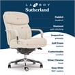 Pemberly Row Quilted Leather Executive Office Chair Ivory Bonded Leather