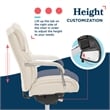 Pemberly Row Quilted Leather Executive Office Chair Ivory Bonded Leather