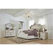 Pemberly Row 5-piece Eastern King Upholstered Velvet Bedroom Set Ivory