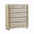 Pemberly Row 5-piece Eastern King Upholstered Velvet Bedroom Set Ivory