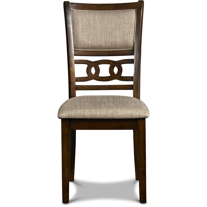 Pemberly Row Solid Wood 5-Piece Round Dining Set in Cherry Brown