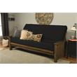 Pemberly Row Queen-size Wood Futon with Suede Black Mattress