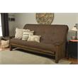 Pemberly Row Queen-size Wood Futon-Linen Cocoa Brown Mattress