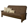 Pemberly Row Queen-size Wood Futon-Linen Cocoa Brown Mattress