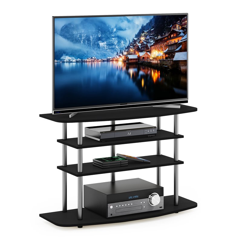 Pemberly Row Turn-N-Tube Wood 4-Tier TV Stand for TV up to 50