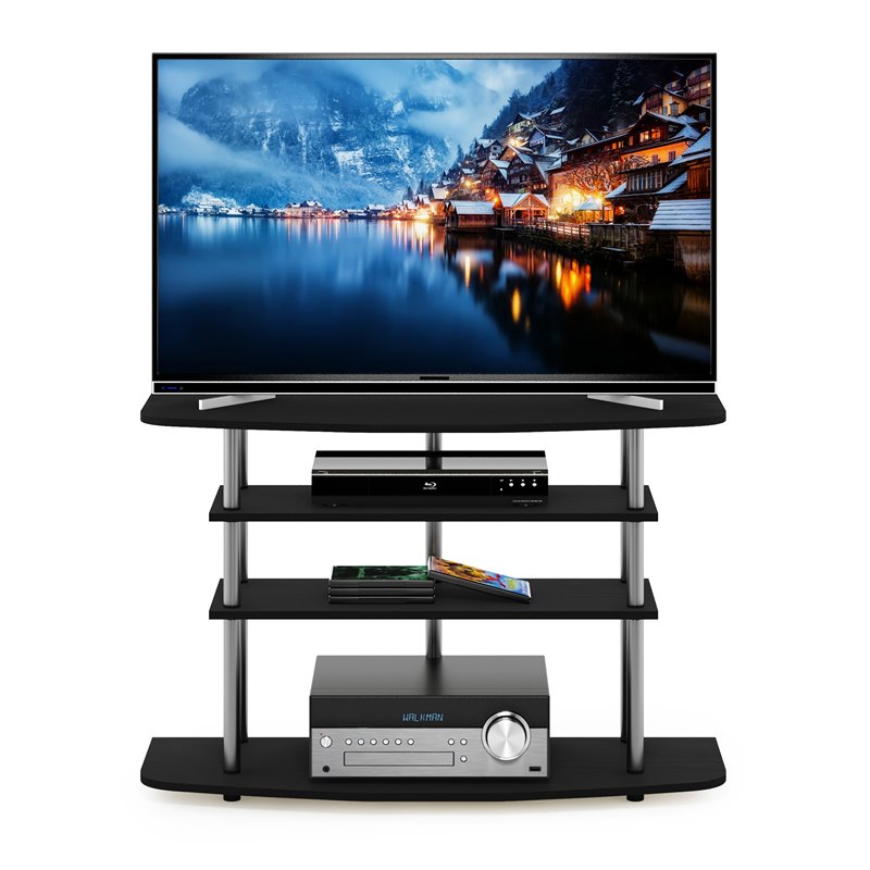 Pemberly Row Turn-N-Tube Wood 4-Tier TV Stand for TV up to 50