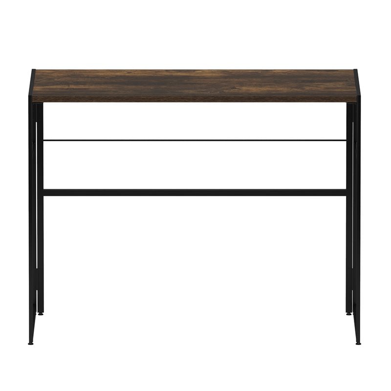 Pemberly Row Wood & Metal Frame Computer Desk in Rustic Oak/Black