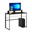 Pemberly Row Wood & Metal Frame Computer Desk in Rustic Oak/Black