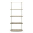 Pemberly Row Turn-N-Tube Engineered Wood 5-Tier Shelf Display Rack in Oak