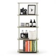 Pemberly Row Turn-N-Tube Engineered Wood 5-Tier Shelf Display Rack in Oak