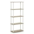 Pemberly Row Turn-N-Tube Engineered Wood 5-Tier Shelf Display Rack in Oak