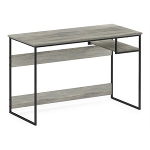 Pemberly Row 45&quot Engineered Wood Modern Lifestyle Study Desk in Oak Gray