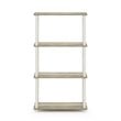 Pemberly Row Turn-S-Tube Engineered Wood 4-Tier Shelf Display Rack in Oak