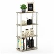 Pemberly Row Turn-S-Tube Engineered Wood 4-Tier Shelf Display Rack in Oak